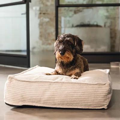 Designed by Lotte Ribbed Dog Cushion, Light Grey, 120 x 80 x 15 cm