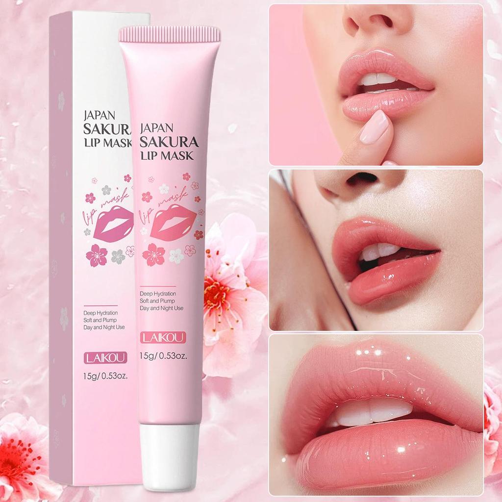 LAIKOU Sakura Moisturizing and Delicate Lip Mask Removes Lip Lines Improves Lip Skin Condition Prevents Chapped Lip Care
