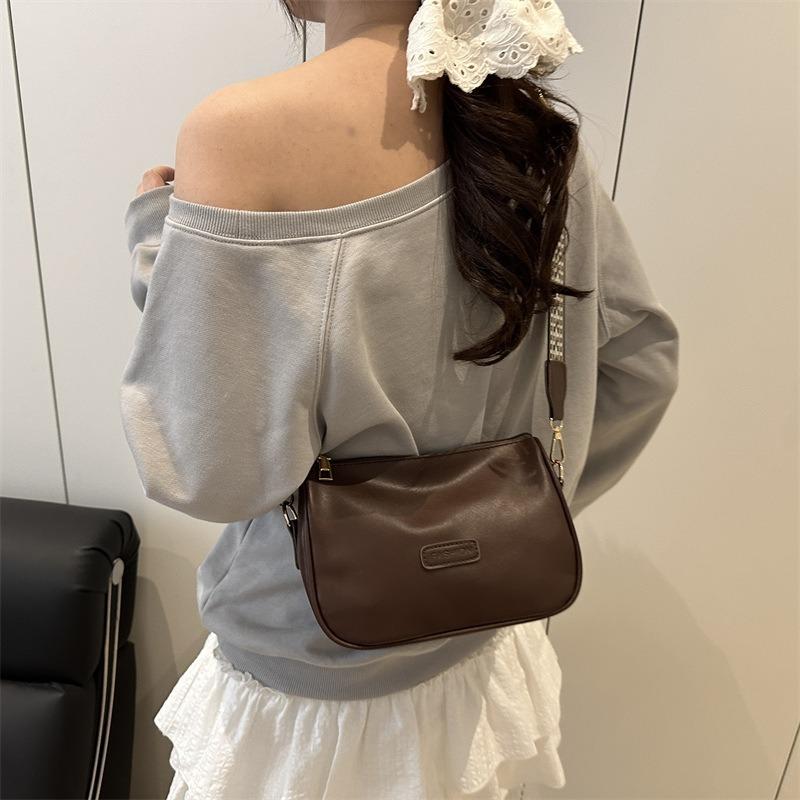 New Women's Bag Summer Comfortable Wide Shoulder Strap Casual Solid Color Light Shoulder Underarm Bag Messenger Bag Women
