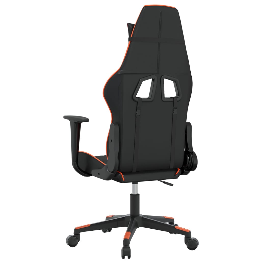Gaming Chair In Black and Orange Synthetic Leather
