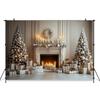 Mocsicka Christmas Fireplace Background Photography Xmas Tree Gifts Palace Wall Room Decorations Backdrop Photo Studio Wallpaper