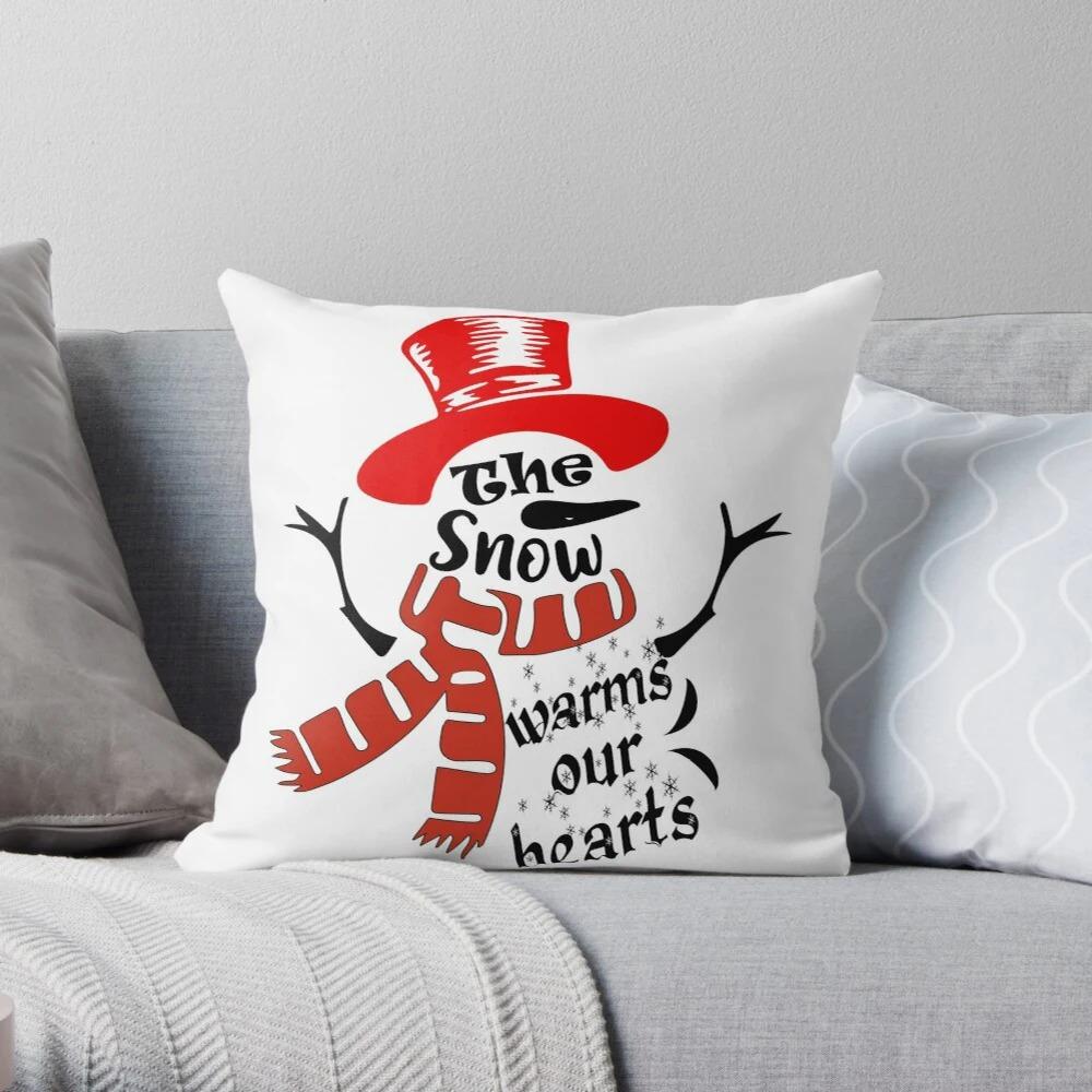 Merry Christmas Snowman Decoration Home Pillowcase Cushion Cover 50X50Cm Autumn Nordic 40X40Cm Modern Living Room Sofa Bed