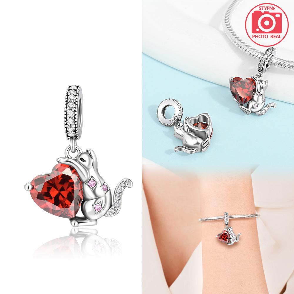 Компоненты для бусин-шармов Подвеска-шарм  Шаловливый кот  Металл, покрытый медью Разработано для компонентов бусин-шармов Металл, покрытый медью