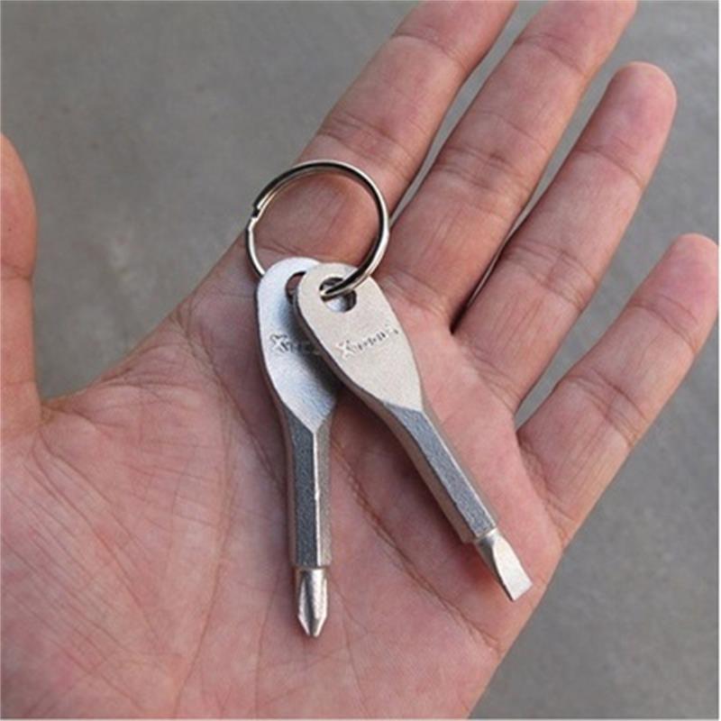 Buy Portable Stainless Steel Keychain Flathead Head Key Ring Screwdriver at affordable prices