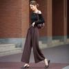 Demana Pleated Wide-Leg Casual Pants