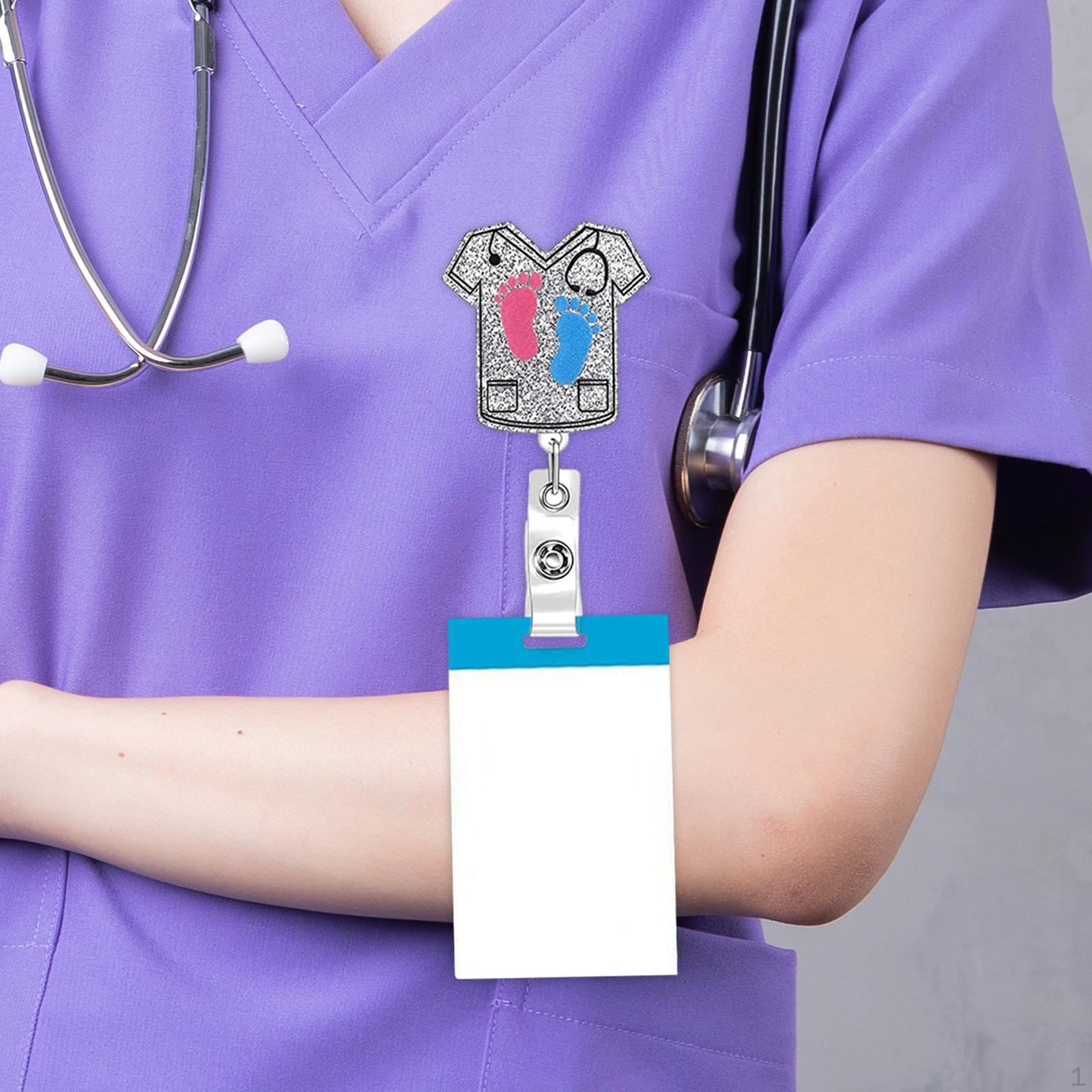 

Держатель катушки для значка, клипса, подарок на день медсестры, портативный выдвижной брелок для ключей Nurse Uniform