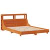 Vidaxl Bed Frame Without Mattress, Waxed Brown, 150X200 Cm, Solid Pine