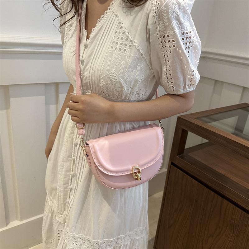 Trendy French Style Chic Saddle Bag For Women With Elegant Pu Material Design