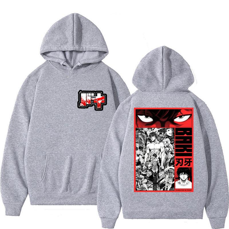 Japanese Anime Baki Hanma The Grappler Hoodies Men Women Harajuku Vintage Manga Long Sleeve Casual Oversized Fleece
