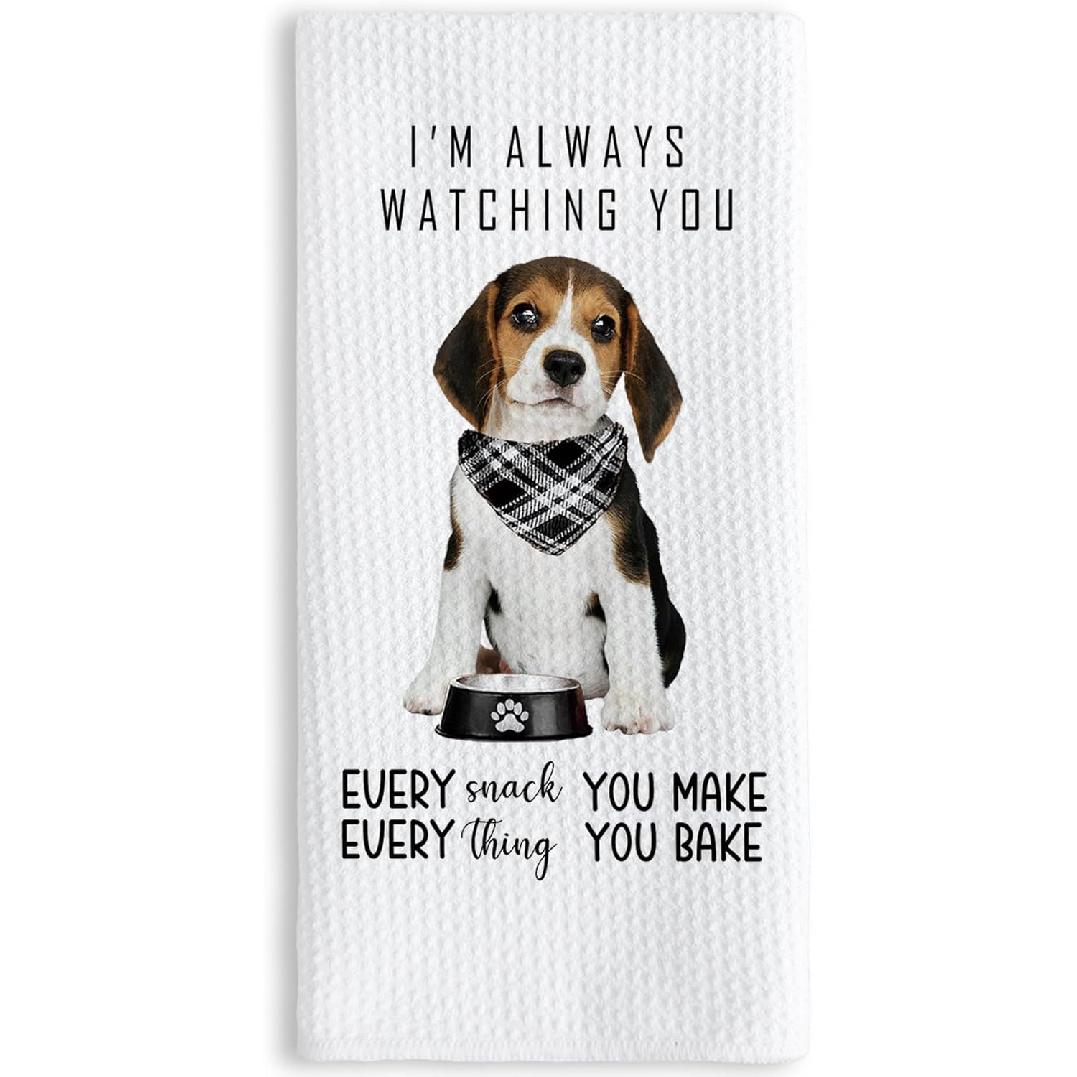 TNUW Funny Golden Retriever Kitchen Towels 16x24 Inch, Gifts for Golden Retriever Lovers Dish Tea Towels for Kitchen, Dog Mom Dad Lovers Owner Gifts Beagle