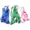 Dog Cat Harness Collar Leash Fashion Bones Paws Print Safety Traction Rope