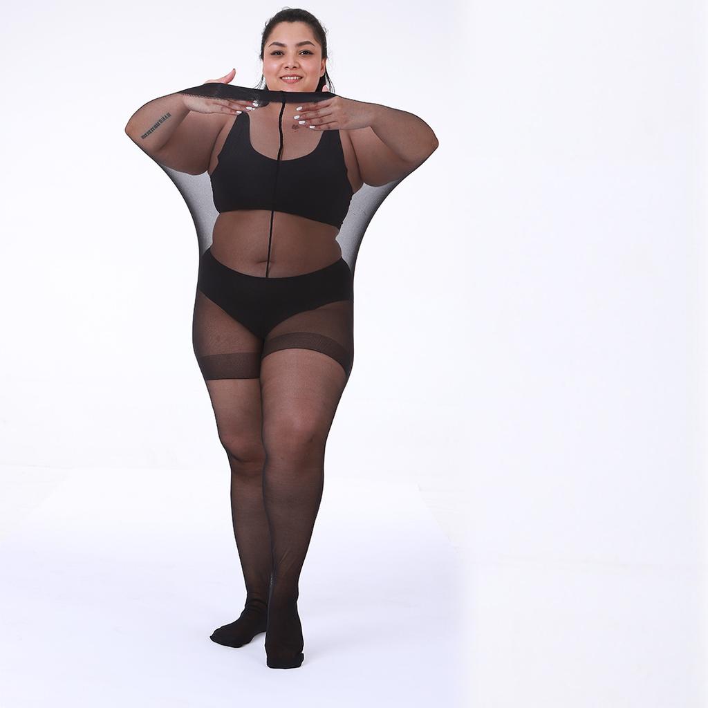 Plus Size Pantyhose Tights 20D Sheer Women Ultra-Thin Stockings Jumbo Big Size 5Xl 6Xl 7Xl 8Xl Medias De Mujer De Talle Grande