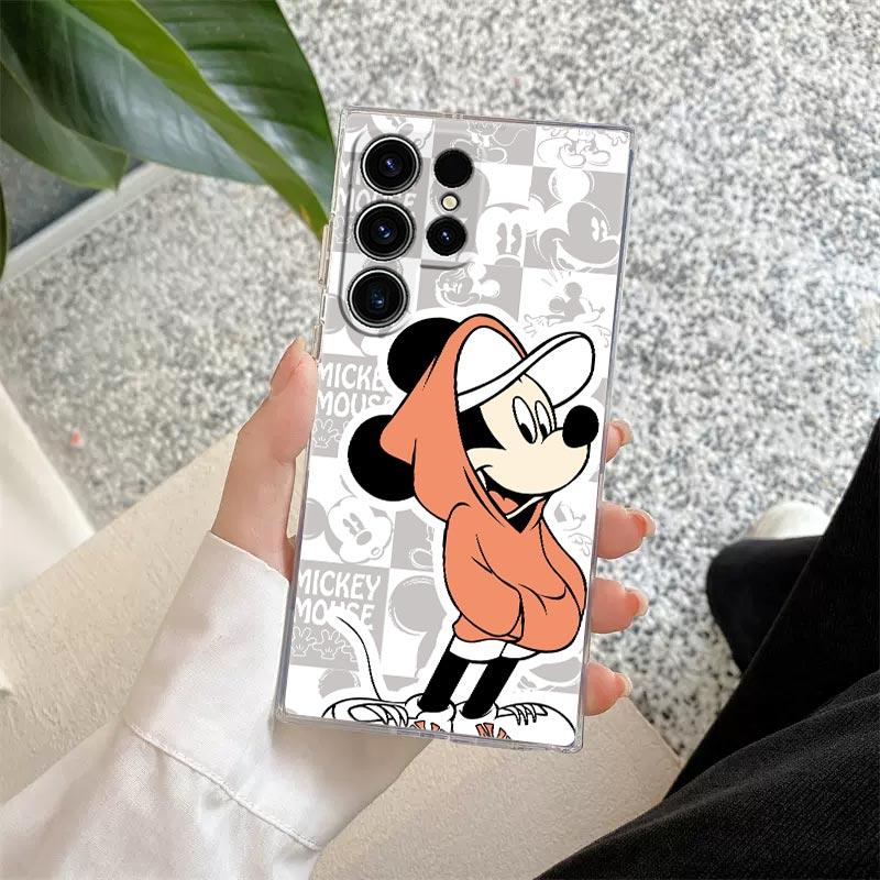 Mickey Minnie Cartoon Transparent Case For Samsung Galaxy S26 S25 Ultra S24 S22 S26 Plus S20 S23 S21 S25 FE 5G Soft Clear Cover