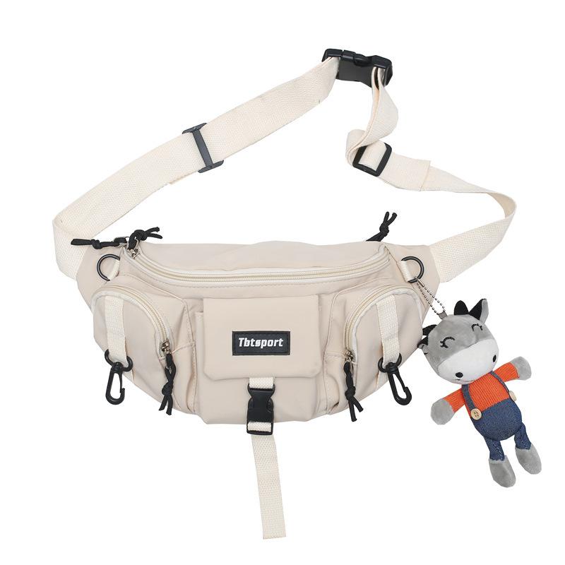 Locomotive Street Wind ins Neutral Canvas Breast Bag Japanese and Korean Casual One Shoulder Crossbody Fanny Bag