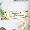 2D Flat, 1pc Metal Sign, 15.7×3.94inch Rustic Lemon Wall Art Sign "Where Troubles Melt Like Lemon Drops" - Vintage Kitchen Decor, Farmhouse Style