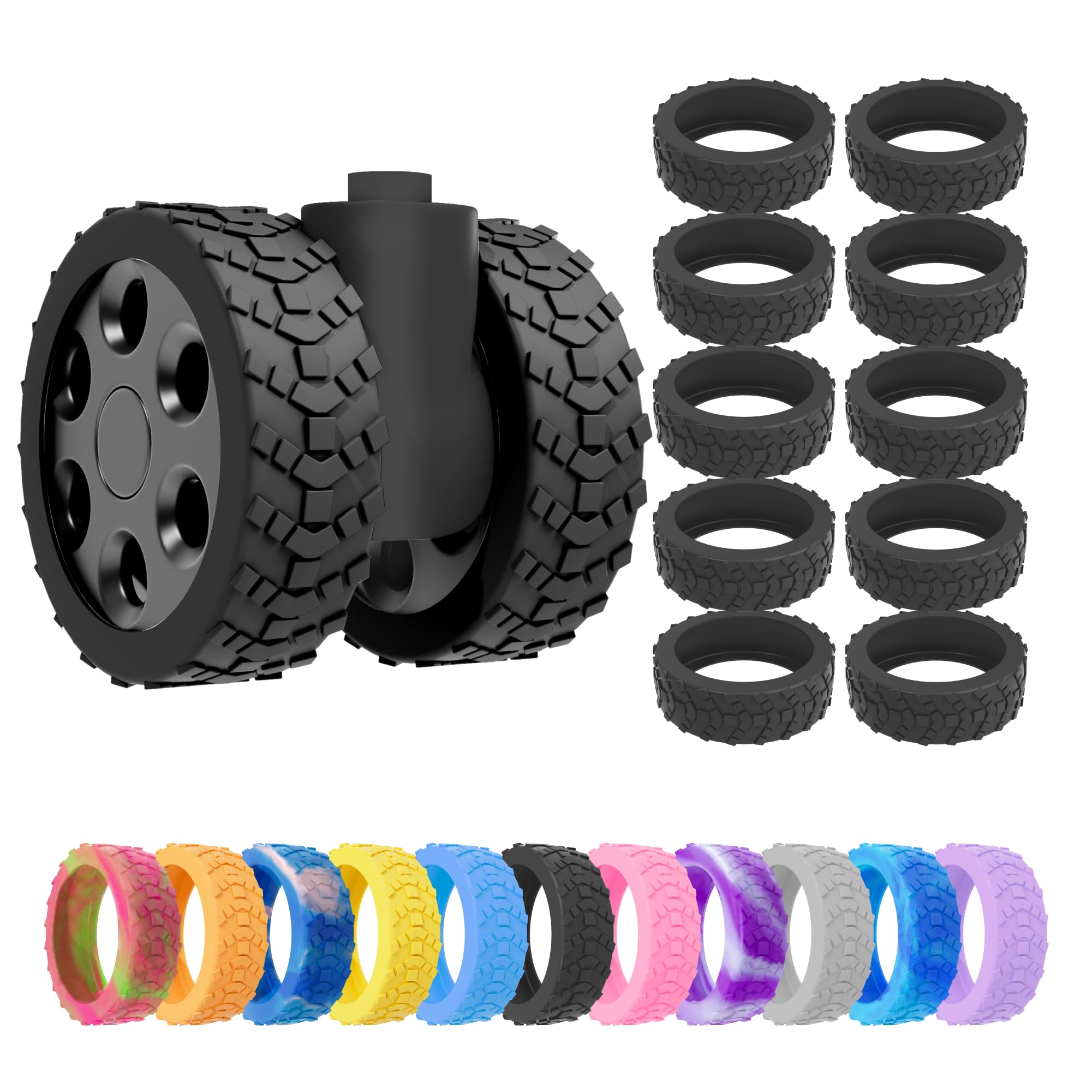 

Gatoer Набор из 8 Колес для Чемодана Бесшумные Колесные Чехлы для Багажа Шум Силиконовый Ролик Колесо для Багажа Шина Дорожное Колесо Защитные Чехлы для Колес, Ручная Кладь, чёрный