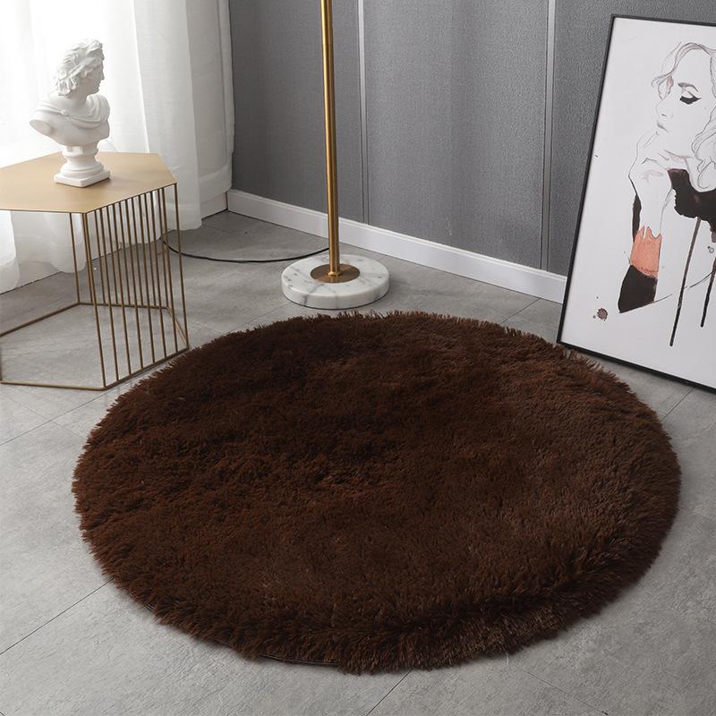 Rainbow Plush Round Rug For Bedroom Shaggy  Circle Carpet Living Room Coffee Table Rug Fluffy Home Decoraion For Girl