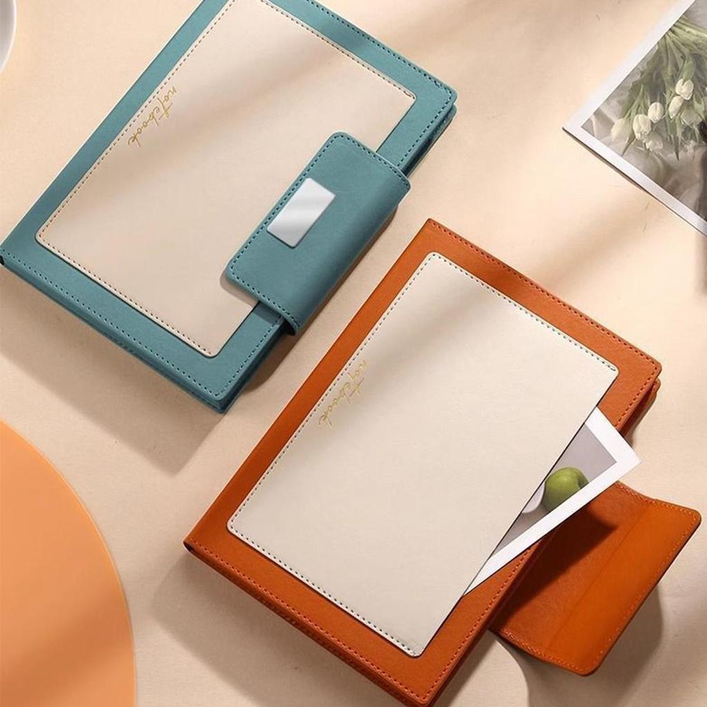 A5 Leather Buckle Business Notebook, Work Meeting Record Book, Student Subject Notebook, Thickened Diary, Lined Pages, Travel Log, 100 Sheets
