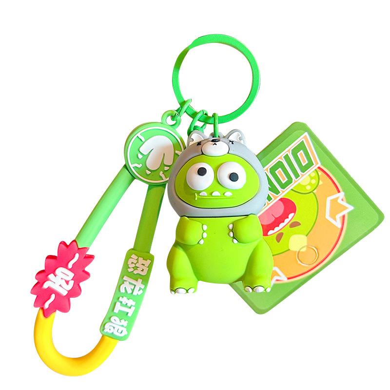 Dinosaur Anti-Wolf Keychain Cartoon Creative Schoolbag Pendant Men'S Personalized Car Key Chain Pendant Simple