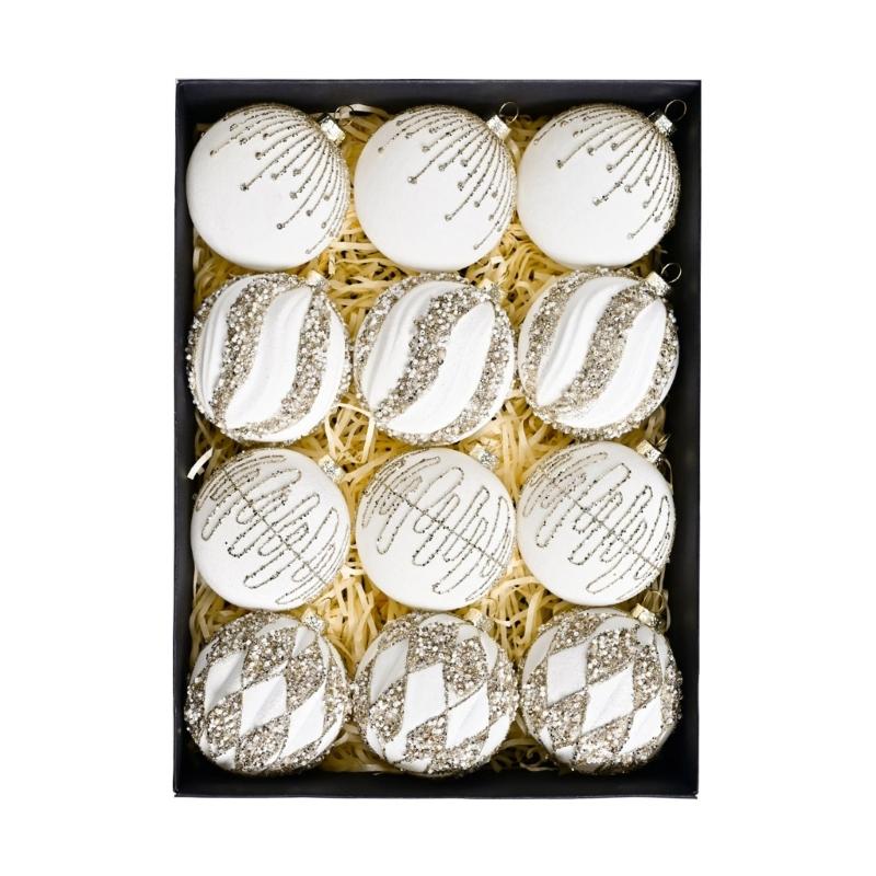 12 Pcs Christmas Ball Ornament Hanging Ball Christmas Tree Ornament For Indoor Outdoor Holiday Party Decorations
