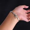 Handmade Rosary Bracelet Elasticated Metal Bracelet  Round Rose Alloy Beads Catholic Saints Images Prayer Bracelets