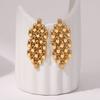 Flashbuy Gold Color Earrings for Women Charm Vintage Hollow Metal Chain Drop Earrins for Women Girls Party Zircon Accessories
