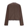 Women's Casual Crewneck Long-sleeve Tassel Woolen Solid Color Coat
