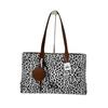 Leopard Print Bag, Women's Large Capacity Temperament Canvas Fashionable Shoulder Bag, Commuting Tote Bag for Work