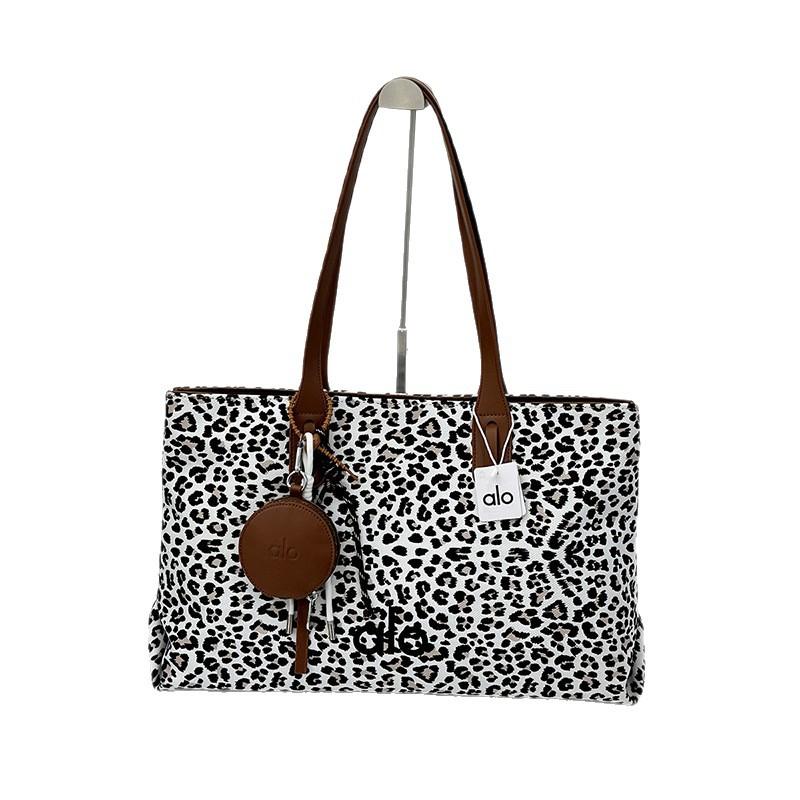 Leopard Print Bag, Women's Large Capacity Temperament Canvas Fashionable Shoulder Bag, Commuting Tote Bag for Work