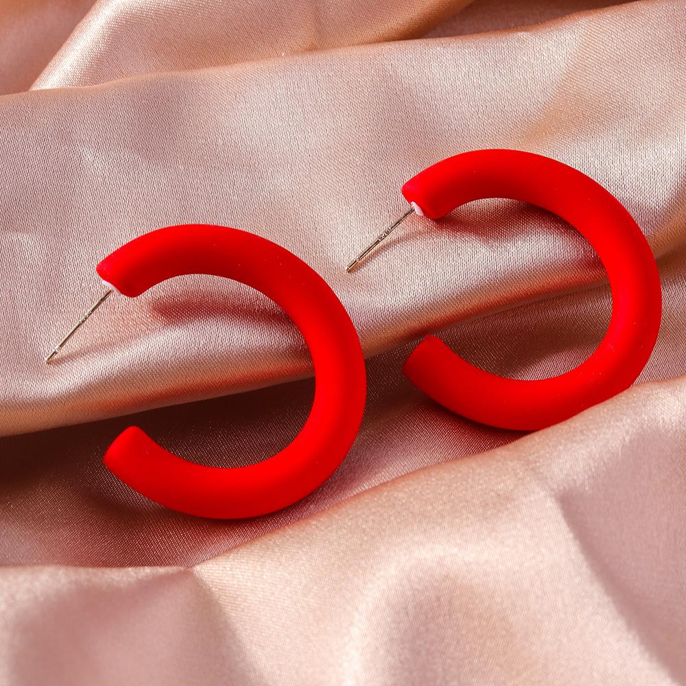 Fashion Candy Color 3.5cm Round Hoop Earrings for Women Simple Geometric Earrings Girls Party Holiday Jewelry Gifts