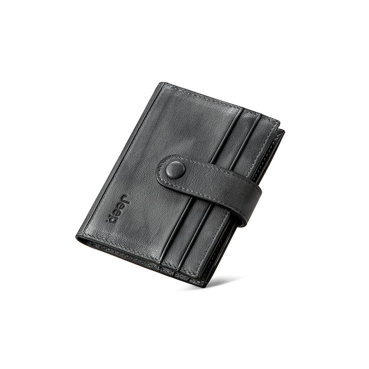 New Jeep Genuine Leather Small Card Holder Men's Light Gray 920040460