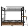 Metal Bunk Bed 90x200 Cm with Desk, LED Lighting and Storage Drawers, EN747 Tested, 250 Kg Load Capacity Per Level