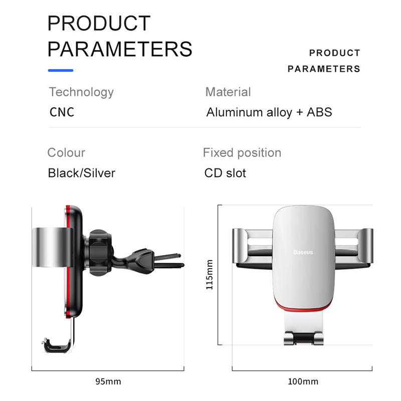 Baseus Schwerkraft Auto Handyhalter Halterung Smartphone Auto Halterung CD-Schlitz Halterung Handyhalter für Auto Ladefunktion