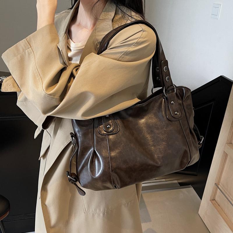 Soft Shoulder Bags High Quality Solid Colors Bags for Women Fashion Zipper Pu Women's Large Capacity Handbags