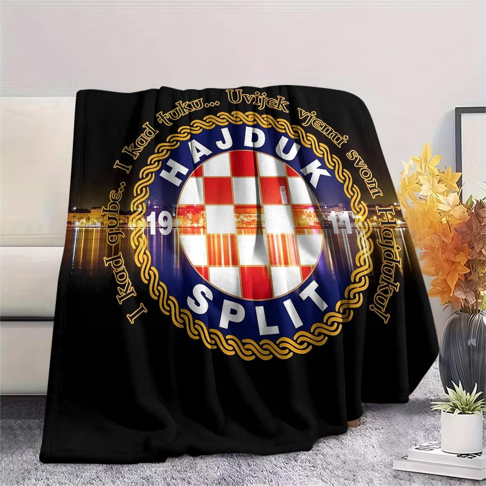 Fotbalový klub Hajduk Tištěná flanelová deka, Vysoká kvalita, Pohodlná pro všechna roční období, Domácí dekorace, Teplo a pohodlí