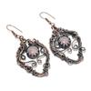 Rose Quartz 999 Copper Wire Wrapped Earrings, Handmade Gemstone Earrings Jewelry, Gifts For Wife Brand New Earrings