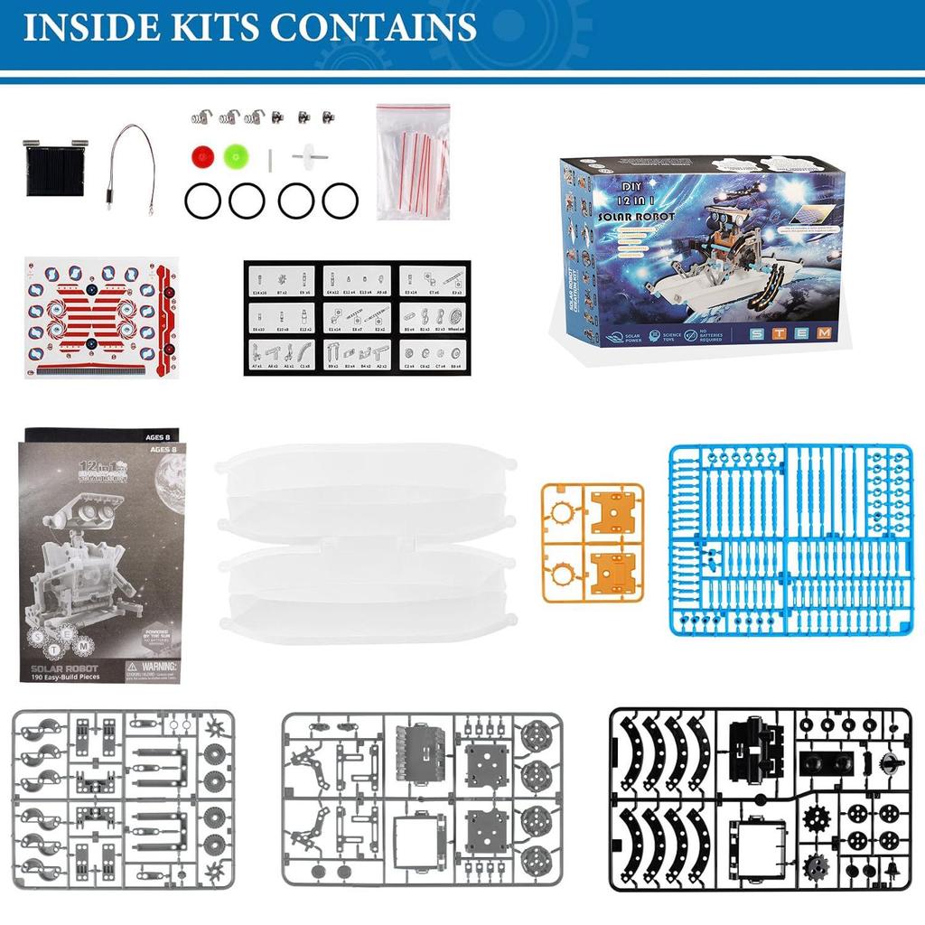 13-in-1 DIY Solar-Powered Toy Car & Intelligent Robot Kit