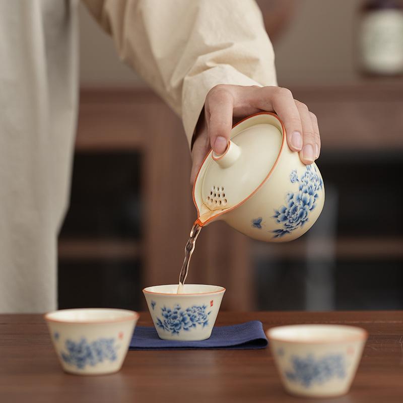 Travel Tea Set Kuaike Cup One Pot Three Cups Portable Small Set