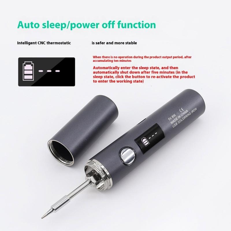 USB Soldering Iron Adjustable Temperature Rapid Heating Welding Tool for Home Repairs and Small Electronics Projects