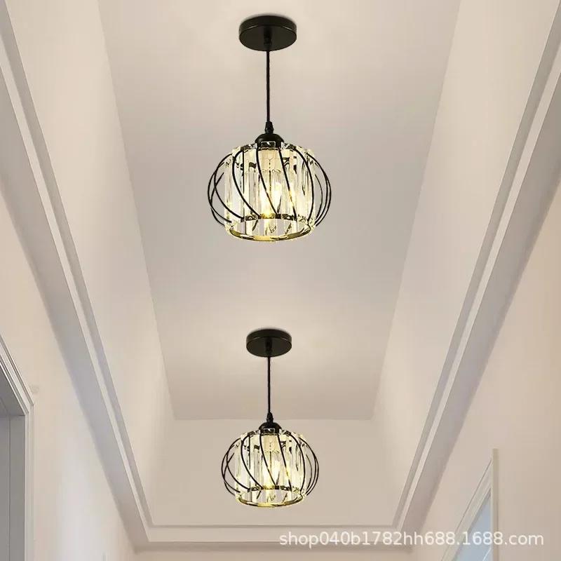 Lantern Crystal Chandelier Aisle Light Simple Modern Bedroom Bedside Lamps Corridor Chandelier Nordic LED Ceiling Balcony Lights