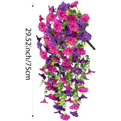 Artificial Morning Glory Faux Flowers Made from Silk with Eucalyptus Leaves for Wedding Decor and Outdoor Events