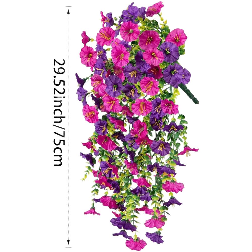 

Silk Morning Glory Artificial Flowers Paired with Eucalyptus Leaves for Wedding Backdrop and Outdoor Wall Decoration