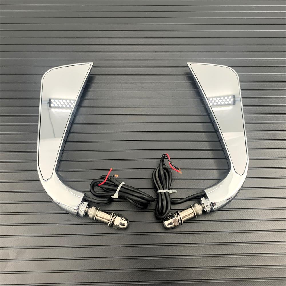 For Harley Sportster Softail Dyna Electra Glide Motorcycle LED Sickle Rearview Side Mirror With Flowing Water Turn Signal