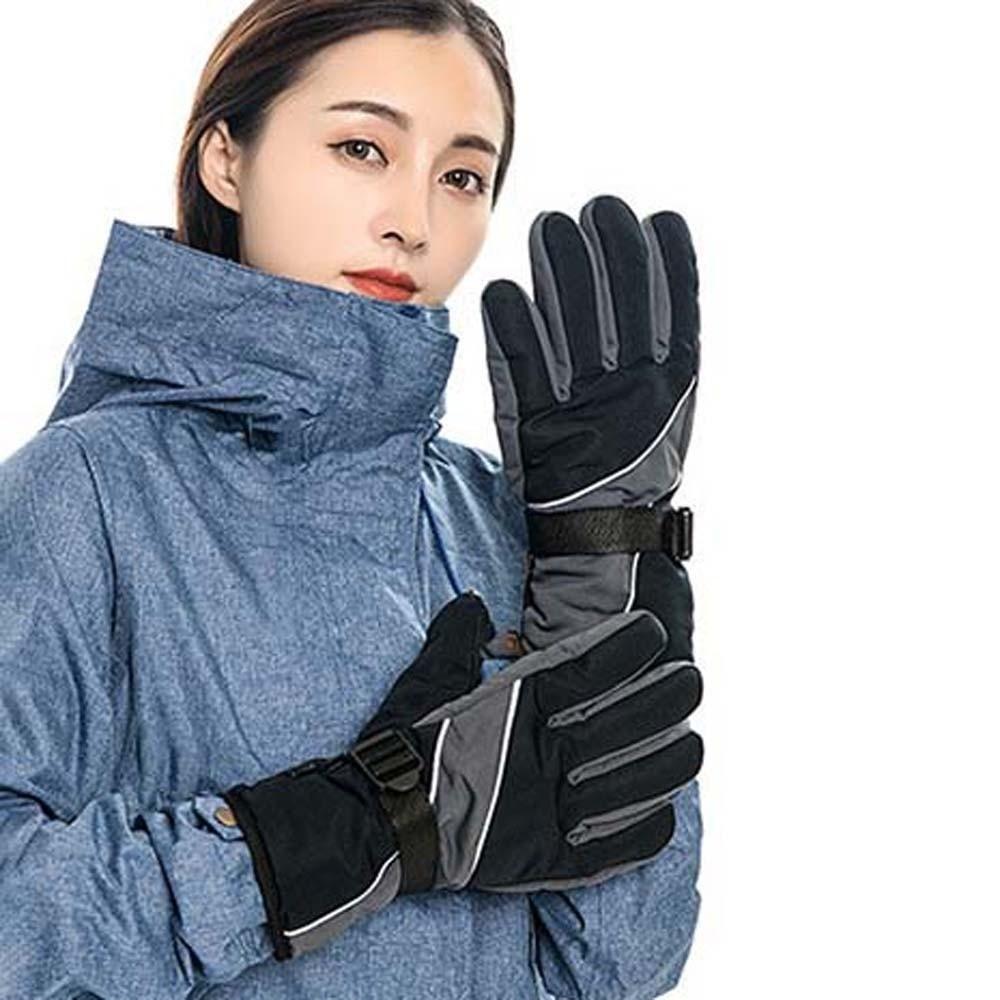 Soft Ski Anti-cold Gloves Anti-splash Water Thickened Finger Mittens  Cycling