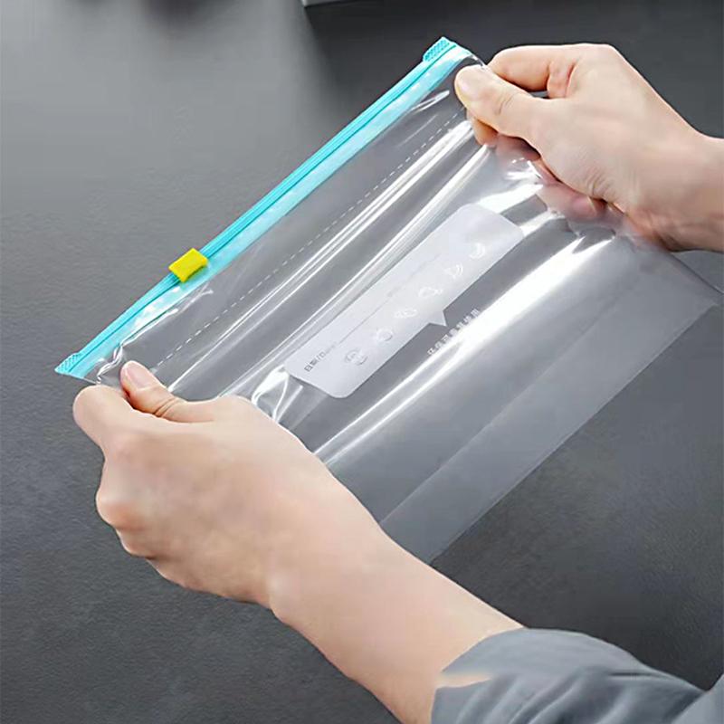 Food Saran Wrap Plastic Bags Reusable Kitchen Refrigerator Food Storage Transparent Ziplock Bag Freshproof Leakproof Storage Bag