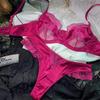 Ropa interior cómoda de seda de hielo francesa para mujer, conjunto de sujetador push up ultrafino de encaje sexy, sujetador de alta calidad, lencería transpirable de verano