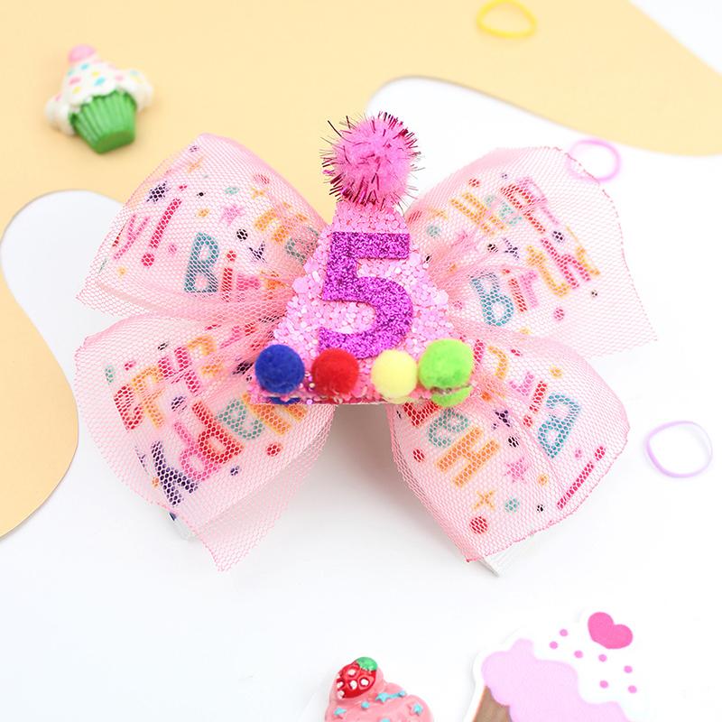 Sprinkle Confetti Hair Bow Clip - First Birthday Pink Party Decoration For Baby Girls, Ice Cream Theme 1St Birthday