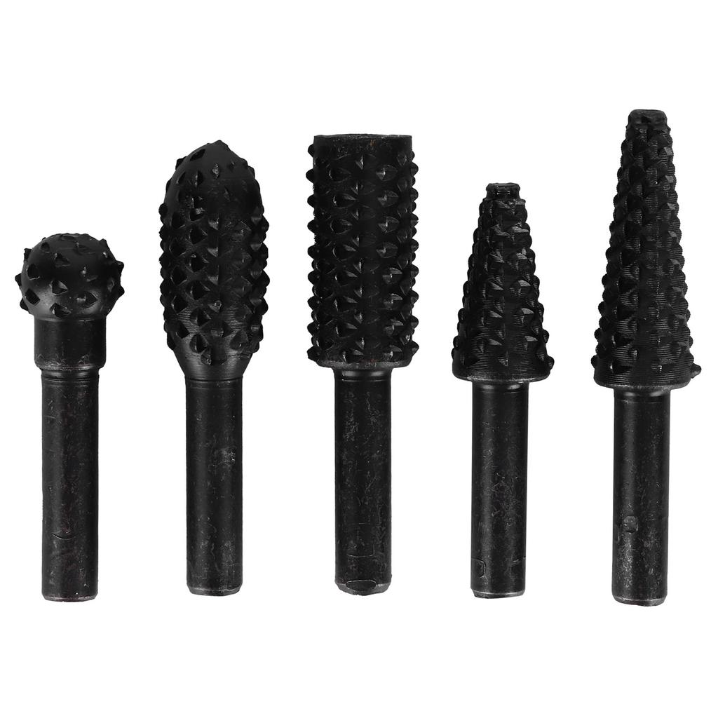 Sada 5ks Dřevořezbářský pilník Rašple Speciální tvarovaná rotační embosovaná brusná hlava