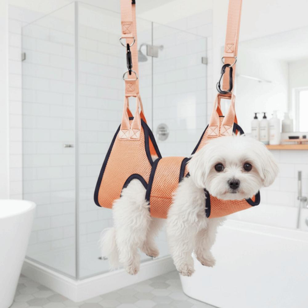 Anti Scratch Dog Grooming Hammock Hanging Bite Restraint Dog Trimming Restraint Bag Adjustable Breathable Cat Beauty Hanging