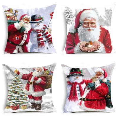 Weihnachtsmann Kissenbezug Feiertag Haus Sofa Kissen Kissenbezug